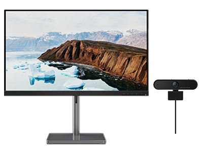 Écran Lenovo L27m-30 27" FHD avec Eyesafe (IPS, 75Hz 4ms, USB-C, FreeSync, Webcam, Haut-parleurs, Inclinable/Ajustable en hauteur/Pïvotable)
